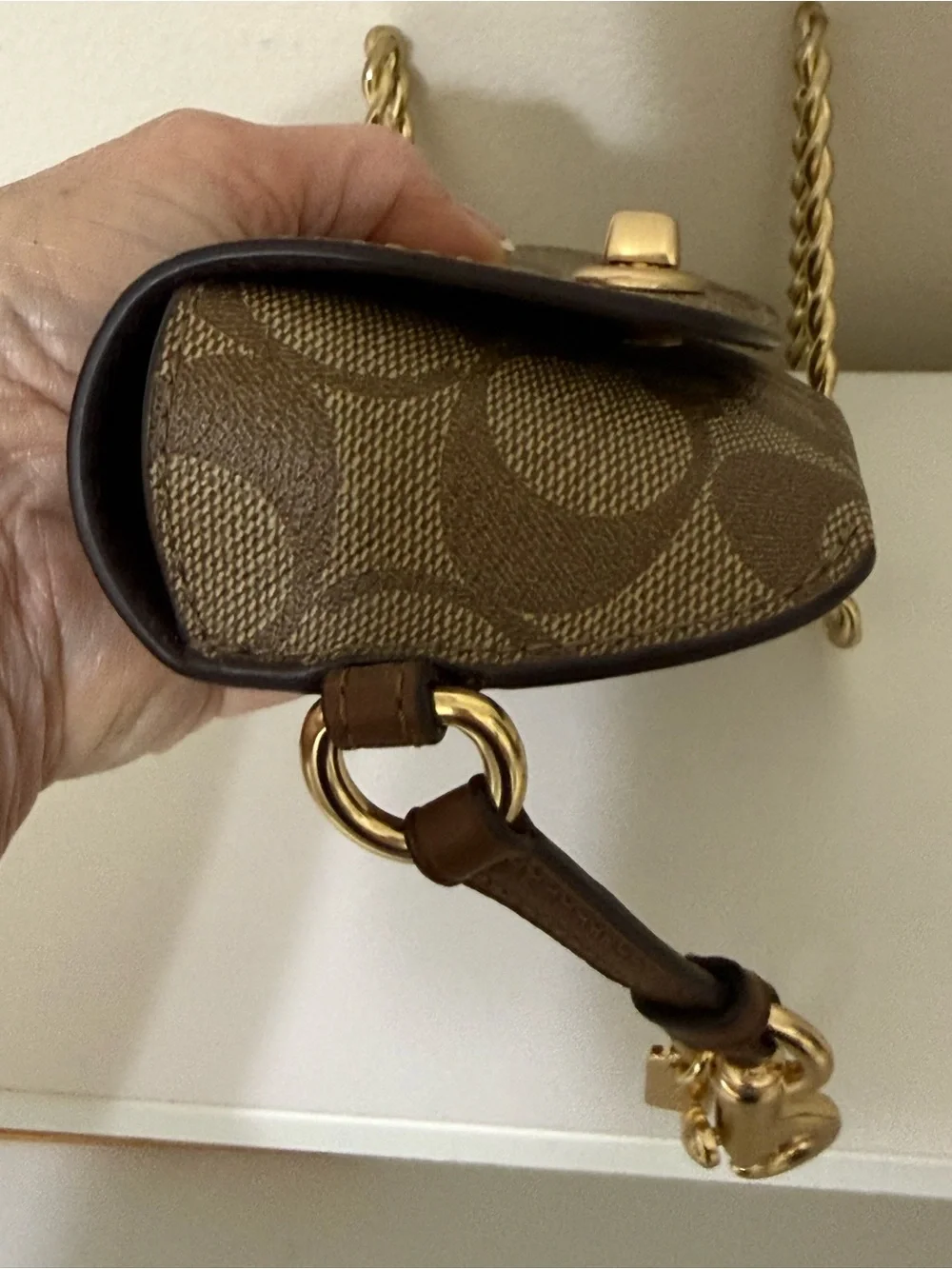 Coach Signature Canvas Turnlock Eye/Sun glass Case In Brown